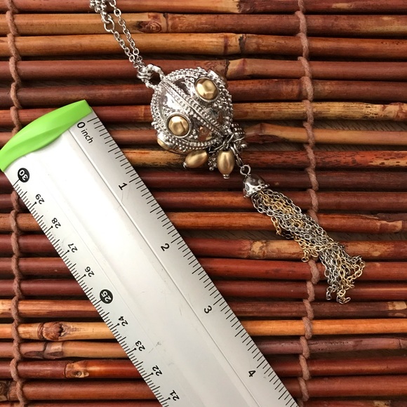 Chico’s Sirena Long Necklace Ball Tassel NWT - Picture 5 of 8